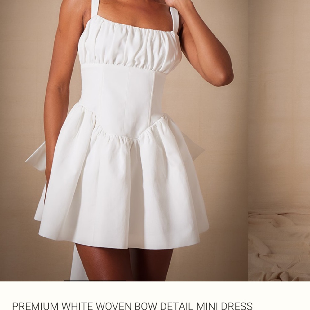 PrettyLittleThing White Fit and Flare Sundress